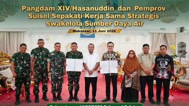Pangdam XIV/Hasanuddin dan Pemprov Sulsel Sepakati Kerja Sama Strategis Swakelola Sumber Daya Air